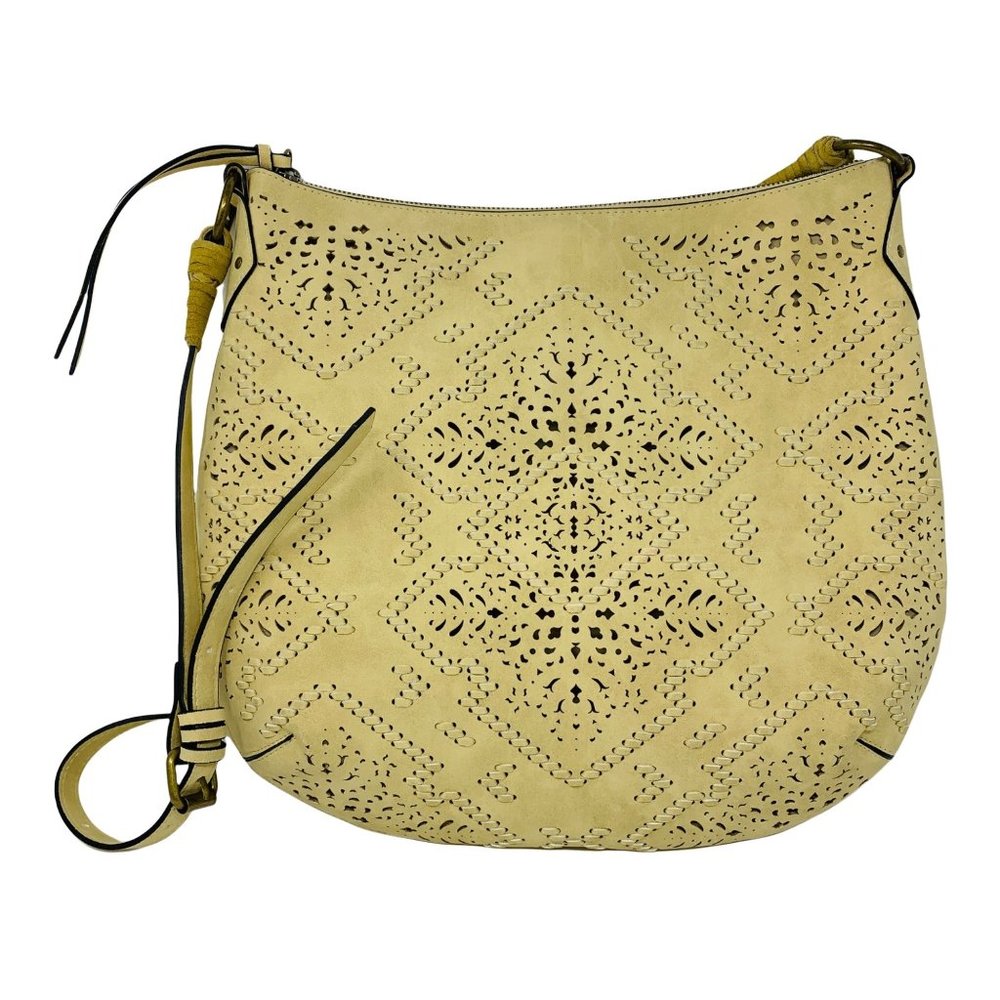Elle Jae Gypset Cream Yellow Amarillo Cutwork Crossbody Bag Boho Purse